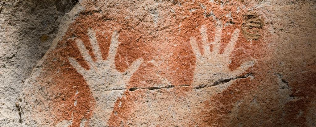 How Climate Change Is Erasing The World S Oldest Rock Art ANSTO   Indigenous Rock Art Hand Prints Large 0 